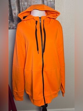 Riflessi Luxury Unixes Set of Bright Orange Zip-Up Hoodie with Pants